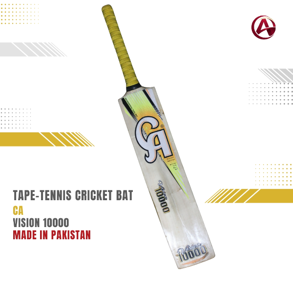 CA Vision 10000 Tape-Tennis Cricket Bat | Poplar Willow | 1 Inch Edge