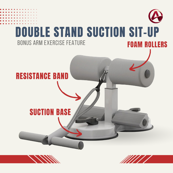 Suction Sit Up Double Stand with Resistance Bands